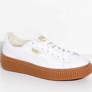 Puma Basket Core White Leather Sneakers